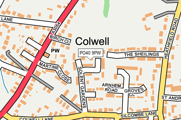 PO40 9PW map - OS OpenMap – Local (Ordnance Survey)