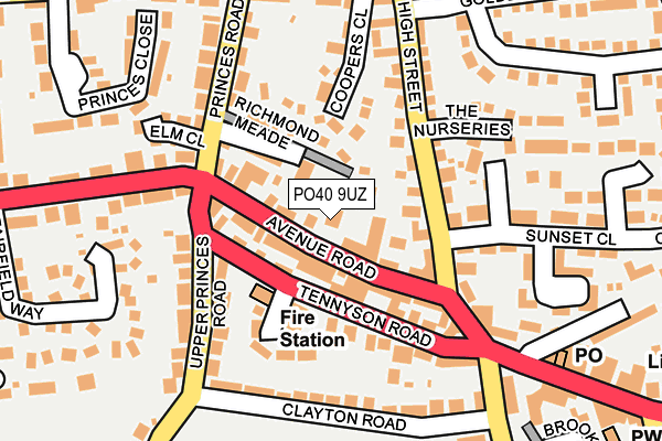 PO40 9UZ map - OS OpenMap – Local (Ordnance Survey)