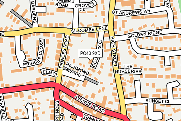 PO40 9XD map - OS OpenMap – Local (Ordnance Survey)