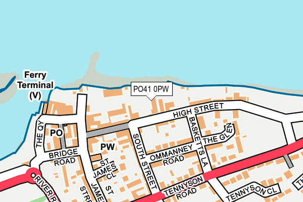 PO41 0PW map - OS OpenMap – Local (Ordnance Survey)