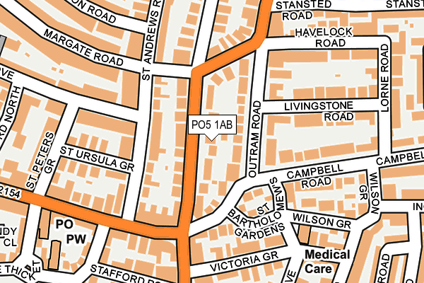 PO5 1AB map - OS OpenMap – Local (Ordnance Survey)