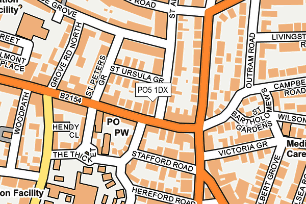 PO5 1DX map - OS OpenMap – Local (Ordnance Survey)