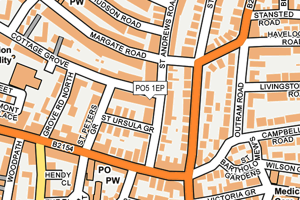 PO5 1EP map - OS OpenMap – Local (Ordnance Survey)