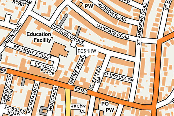 PO5 1HW map - OS OpenMap – Local (Ordnance Survey)