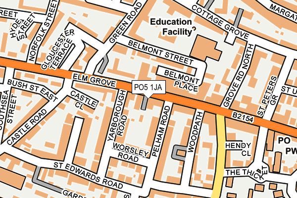 PO5 1JA map - OS OpenMap – Local (Ordnance Survey)