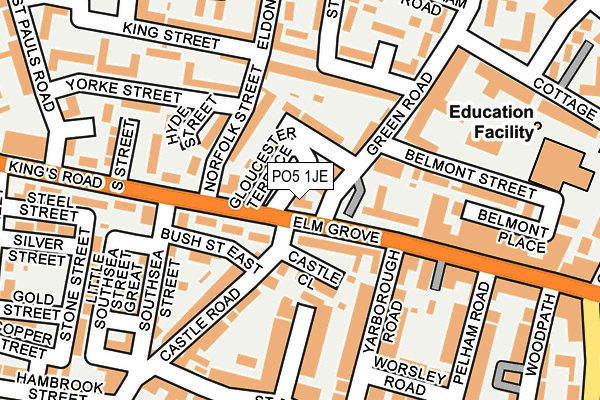 PO5 1JE map - OS OpenMap – Local (Ordnance Survey)