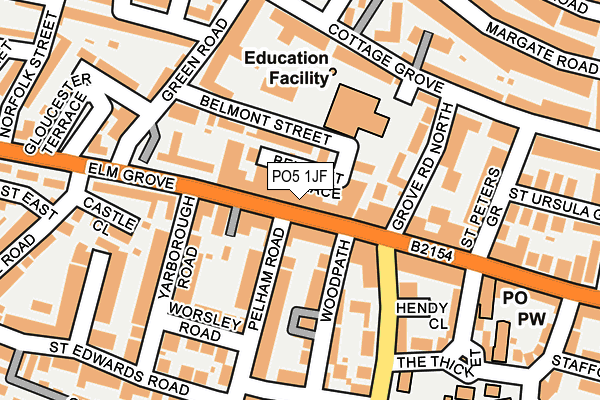 PO5 1JF map - OS OpenMap – Local (Ordnance Survey)