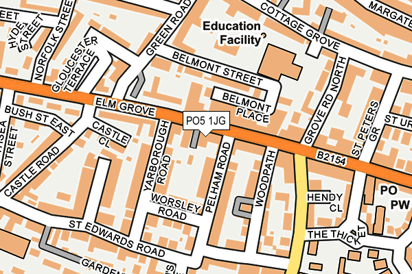 PO5 1JG map - OS OpenMap – Local (Ordnance Survey)