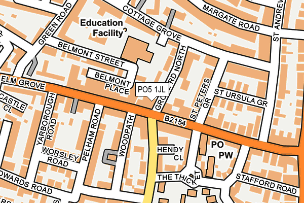 PO5 1JL map - OS OpenMap – Local (Ordnance Survey)