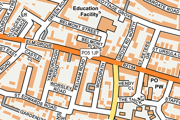 PO5 1JP map - OS OpenMap – Local (Ordnance Survey)