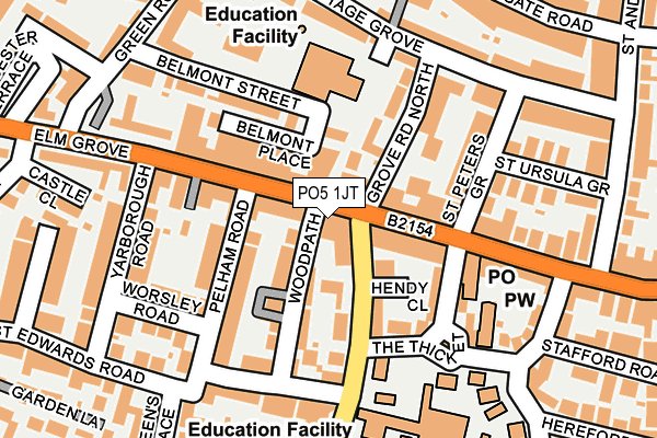 PO5 1JT map - OS OpenMap – Local (Ordnance Survey)