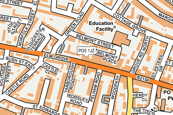 PO5 1JZ map - OS OpenMap – Local (Ordnance Survey)