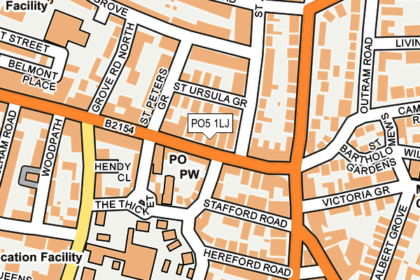 PO5 1LJ map - OS OpenMap – Local (Ordnance Survey)