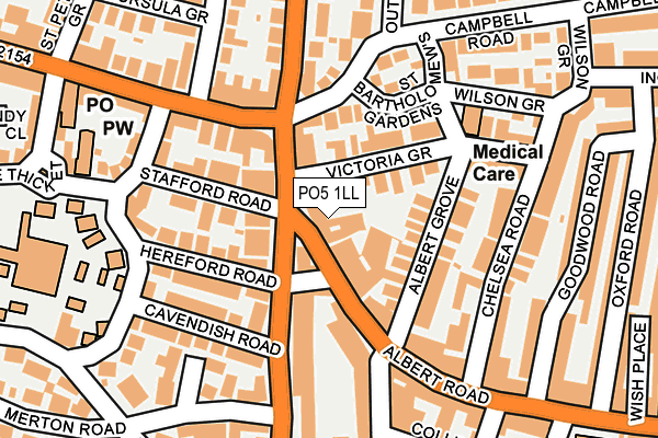 PO5 1LL map - OS OpenMap – Local (Ordnance Survey)