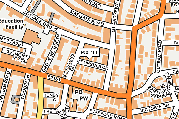 PO5 1LT map - OS OpenMap – Local (Ordnance Survey)