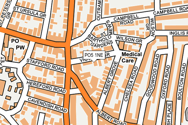 PO5 1NE map - OS OpenMap – Local (Ordnance Survey)