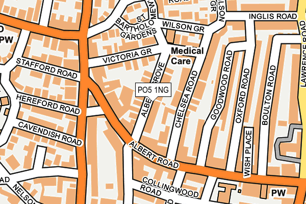 PO5 1NG map - OS OpenMap – Local (Ordnance Survey)