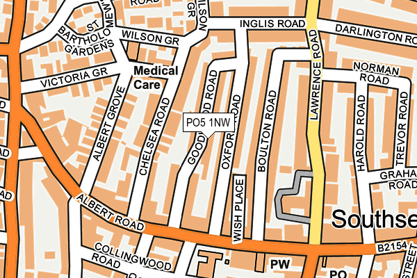 PO5 1NW map - OS OpenMap – Local (Ordnance Survey)