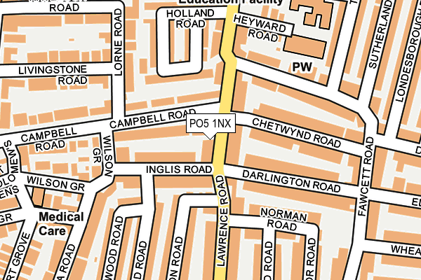 PO5 1NX map - OS OpenMap – Local (Ordnance Survey)