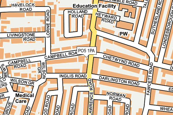 PO5 1PA map - OS OpenMap – Local (Ordnance Survey)