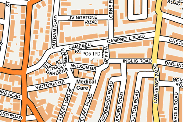 PO5 1PD map - OS OpenMap – Local (Ordnance Survey)