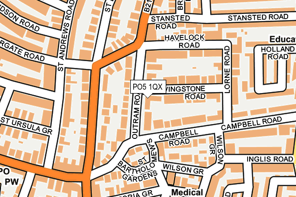 PO5 1QX map - OS OpenMap – Local (Ordnance Survey)