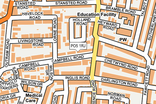 PO5 1RJ map - OS OpenMap – Local (Ordnance Survey)