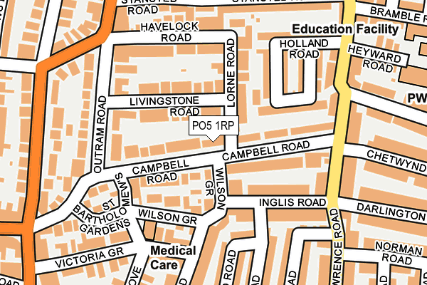 PO5 1RP map - OS OpenMap – Local (Ordnance Survey)