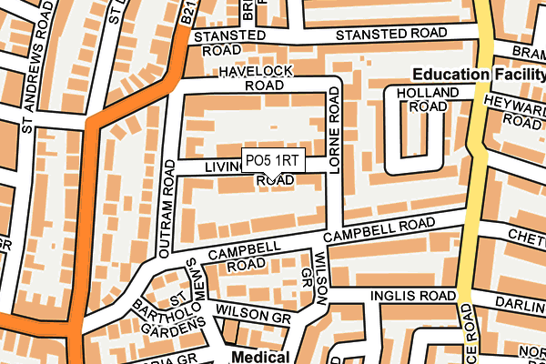 PO5 1RT map - OS OpenMap – Local (Ordnance Survey)