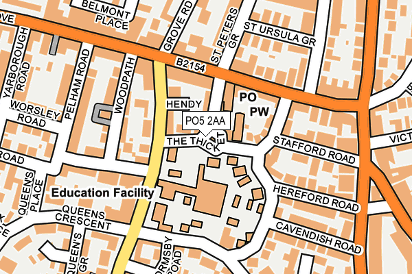 PO5 2AA map - OS OpenMap – Local (Ordnance Survey)