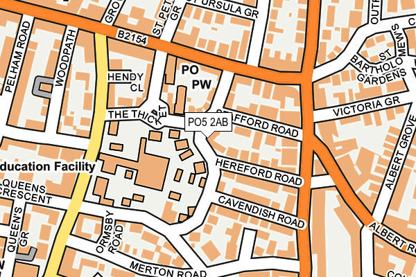 PO5 2AB map - OS OpenMap – Local (Ordnance Survey)