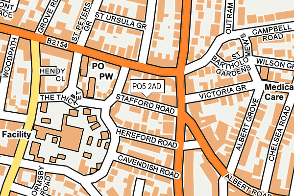 PO5 2AD map - OS OpenMap – Local (Ordnance Survey)