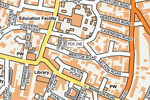 PO5 2AE map - OS OpenMap – Local (Ordnance Survey)