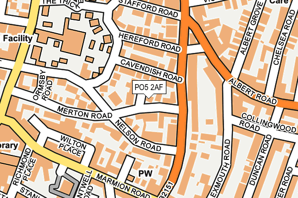 PO5 2AF map - OS OpenMap – Local (Ordnance Survey)
