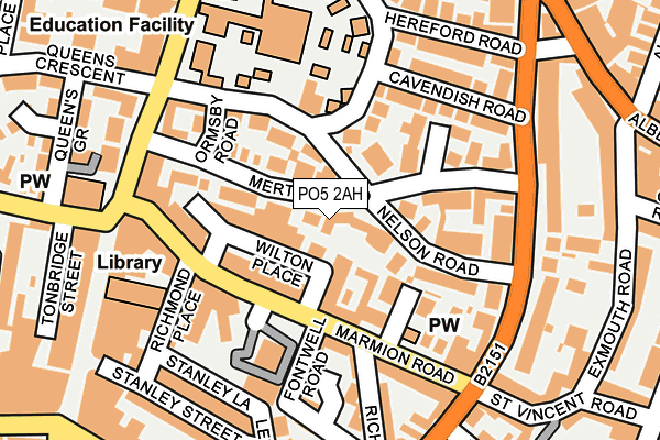 PO5 2AH map - OS OpenMap – Local (Ordnance Survey)