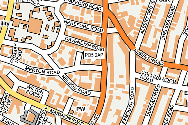 PO5 2AP map - OS OpenMap – Local (Ordnance Survey)