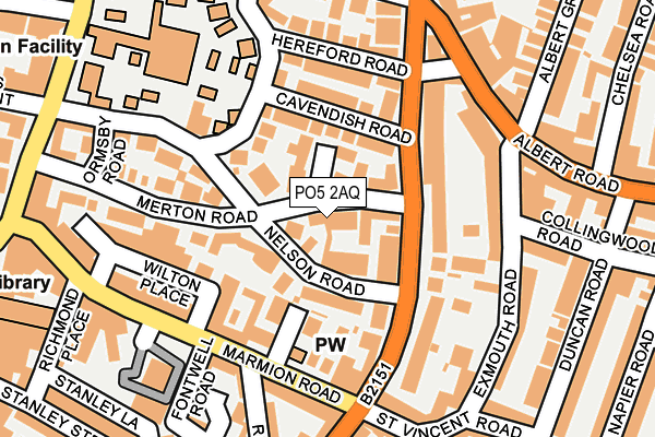 PO5 2AQ map - OS OpenMap – Local (Ordnance Survey)