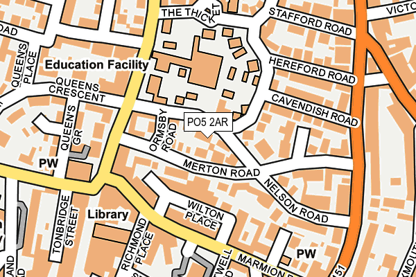PO5 2AR map - OS OpenMap – Local (Ordnance Survey)