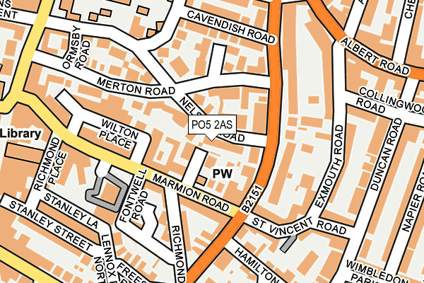 PO5 2AS map - OS OpenMap – Local (Ordnance Survey)