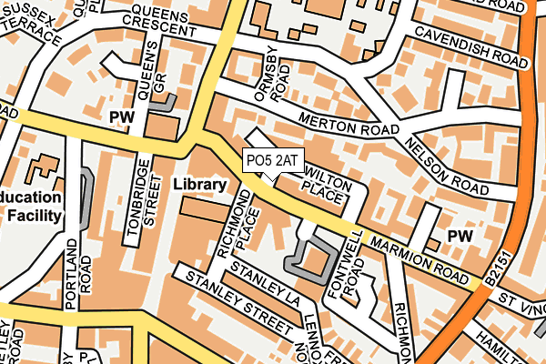 PO5 2AT map - OS OpenMap – Local (Ordnance Survey)