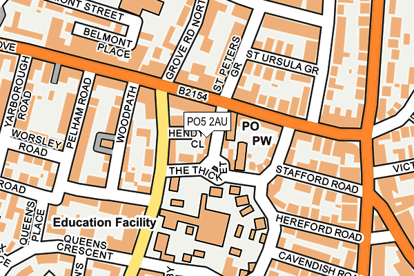 PO5 2AU map - OS OpenMap – Local (Ordnance Survey)