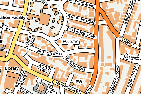 PO5 2AW map - OS OpenMap – Local (Ordnance Survey)