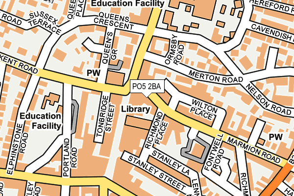 PO5 2BA map - OS OpenMap – Local (Ordnance Survey)