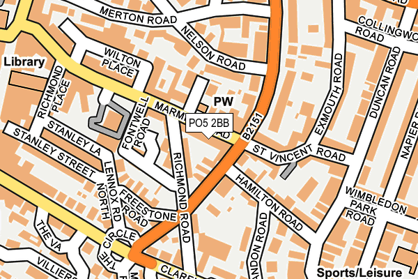 PO5 2BB map - OS OpenMap – Local (Ordnance Survey)