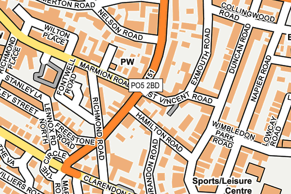 PO5 2BD map - OS OpenMap – Local (Ordnance Survey)