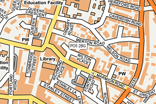 PO5 2BG map - OS OpenMap – Local (Ordnance Survey)