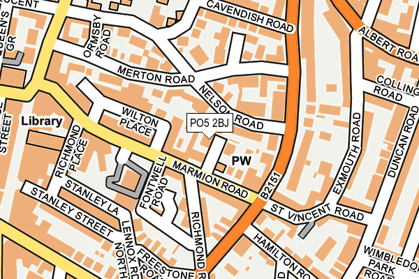 PO5 2BJ map - OS OpenMap – Local (Ordnance Survey)
