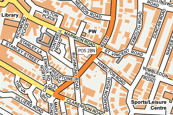PO5 2BN map - OS OpenMap – Local (Ordnance Survey)