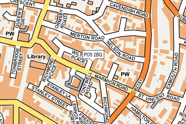 PO5 2BQ map - OS OpenMap – Local (Ordnance Survey)