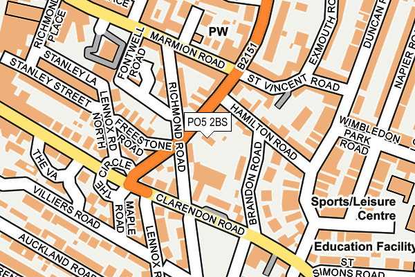 PO5 2BS map - OS OpenMap – Local (Ordnance Survey)